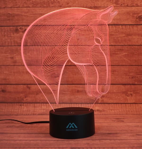 3D Hest Nattlys 7 Farger LED Touch Bordlamper Ener