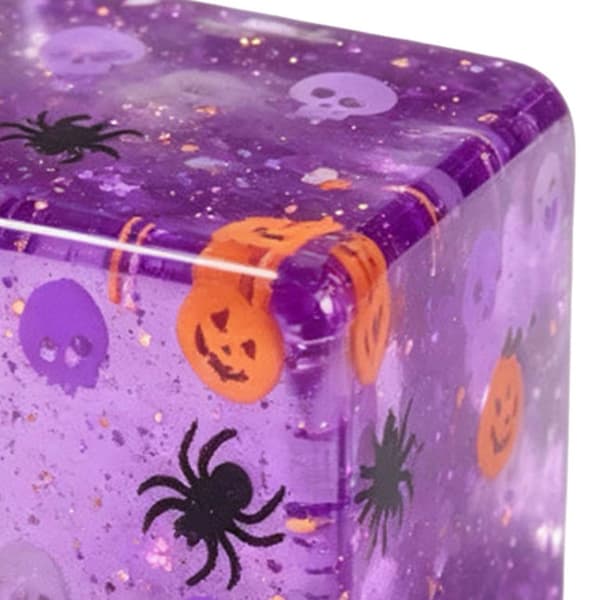 Lilla Halloween Fidget Cube, Tema TPR Langsom-Rebound Sensorisk Klemmelegetøj til Angstlindring og Festdekoration purple