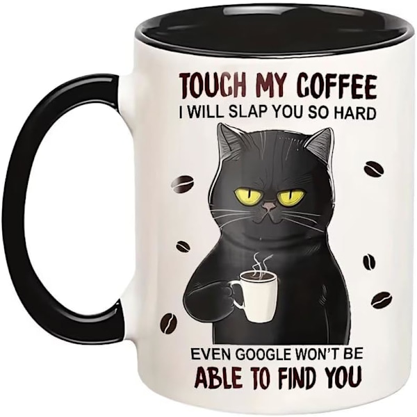 Grumpy Cat Kops, Rør Min Kaffe, Jeg Slår Dig Så Hårdt, Katteelsker Kaffe Kops 11oz, Sjove Katte Nyhed Gaver Til Kvinder Mænd, Personlig Keramik Kop Style 4
