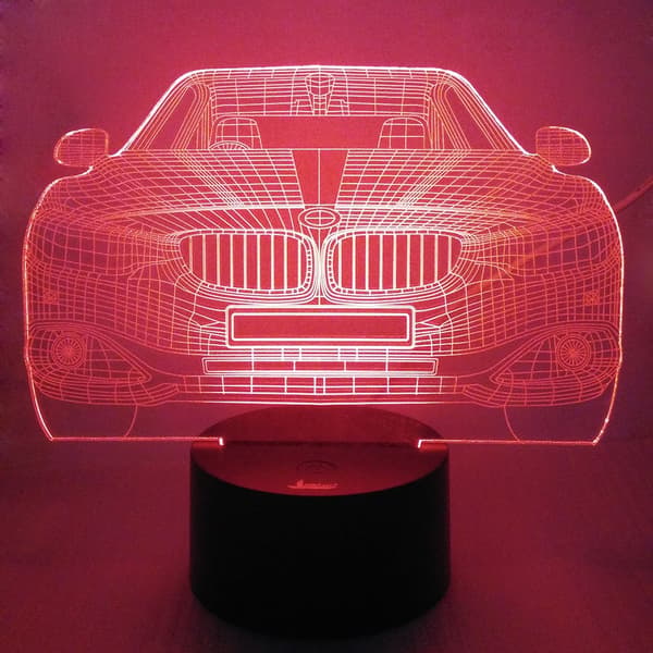 Cool Car 3D Natlys LED Illusion Lampe Sengelampe Bordlampe