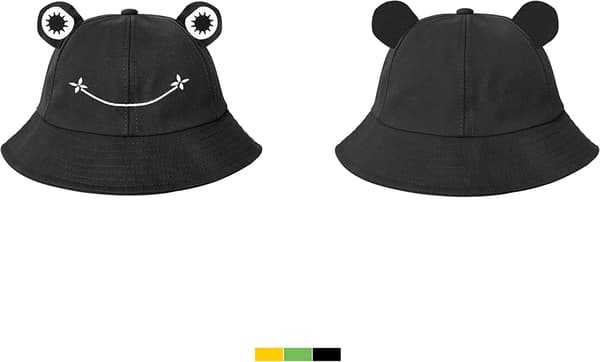 Barn Groda Hatt, Söt Groda Hinkhatt, Bomull Hinkhatt Black