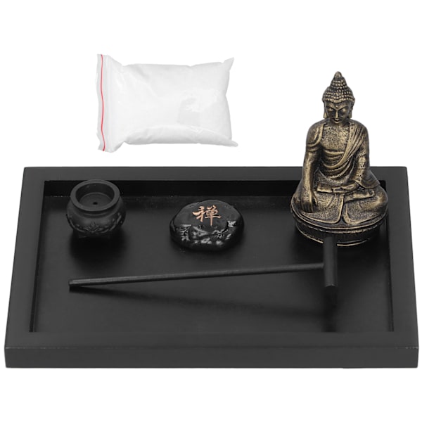 Zen Have Sand Sten Incensepinde Buddha Statue Hjem Desktop Dekoration Ornamenter
