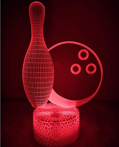 Optisk Illusion 3D Bowling Flaske Natlampe 16 Farver Cha