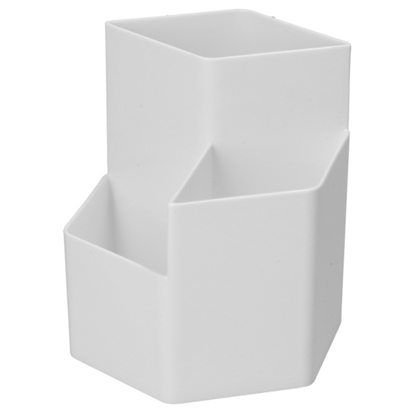 Penholder 3 Gitter Multifunktionel Sød Plastik Hvid Pen Organizer til Studererum Kontor Klasseværelse