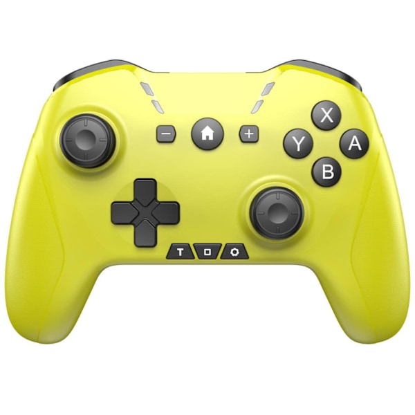 Bluetooth-kontroller for Switch/PC/Steam/Apple Arcade MFi-spill osv., Switch Pro-kontroller trådløs med justerbar dobbeltbevegelse, Turbo, makroer, 6-akser Yellow