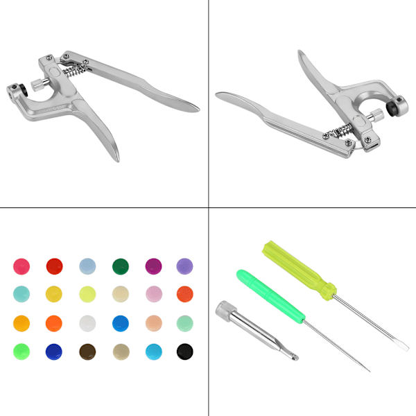 Festeklips tang knapp T-5 plast harpiks trykknapp stud klut bleie