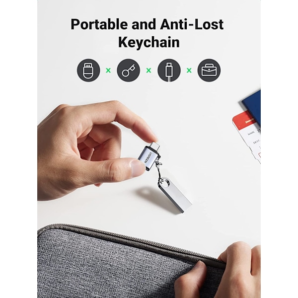 USB C - USB -sovitin 3.0  USB C -uros USB -naarassovitin OTG Type C -sovitin MacBook Prolle  MacBook Airille  Samsungin kannettavalle  Harmaa