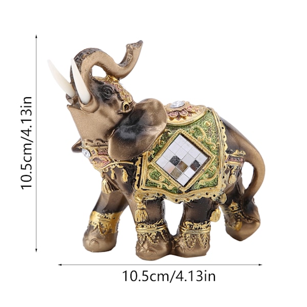 Lucky Feng Shui Grøn Elefant Statue Skulptur Rigdom Figur Gave Hjem Indretning M