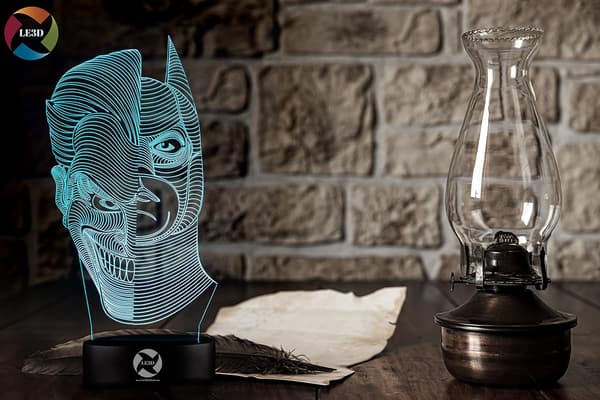 3D Optisk Illusjon Nattlys - 7 LED Fargeskiftende Lampe