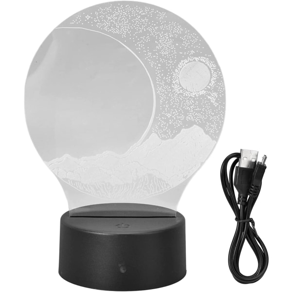 3D nattlampa, akryl miljövänlig 3D bordslampa levande Mo