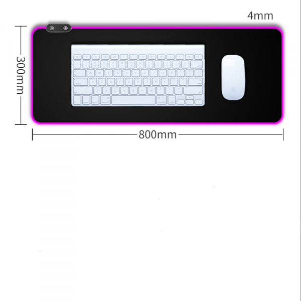 RGB Gaming Musemåtte, LED Blød Ekstra Stor Udvidet Computer Tastatur og Musemåtte, Vandtæt Skridsikker Gummibase til Gamer(31,5 x 15,7 Tommer)