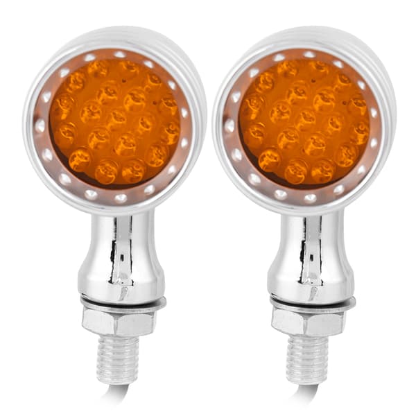 2 stk. Aluminium Legering Motorcykel LED Blinklys Kugle Blinklys Universal (Sølv)
