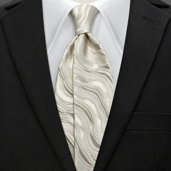 Klassisk Jacquard Slips til Mænd, 2,76\" × 57\", Elegant Mønstret Polyester Slips, Formelt Halstøj til Forretning, Bryllup, Fest & Daglig Brug A-white