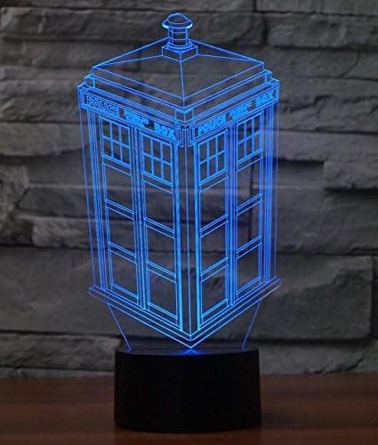 3D Polis Box Nattlampa USB Touch Switch Dekor Bordsskiva