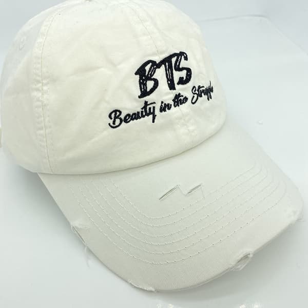 Hat Personlighed Hul Broderi Simpel Mode Alfabet Base Beige