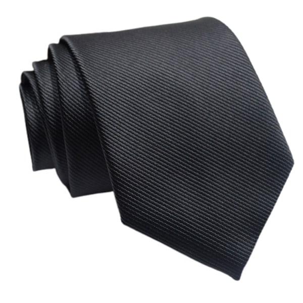 Herrsiden Satin Solid Slips, Svart