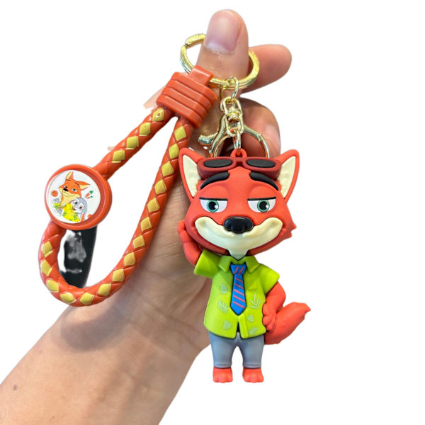 Sød Crazy Animal City nøglering vedhæng Judy Nick nøglering til mænd og kvinder tasker pynt, overraskelse til jul, ferie og fødselsdag Nick