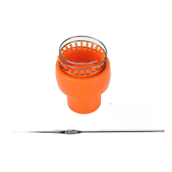 Wire hæklede væv orange ergonomisk design auto release sikker robust wire hæklede strikker til hat tørklæde sokker