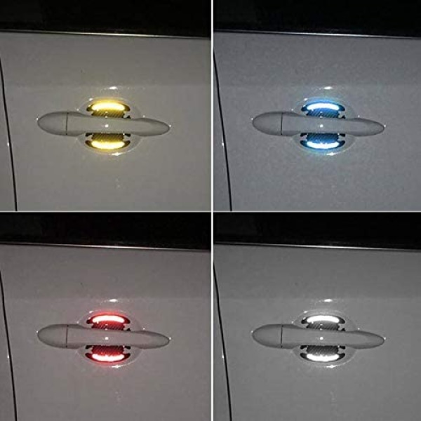 4 stk Bil reflekterende klistremerke Dørhåndtak Dørskålbeskyttelse (sølv)