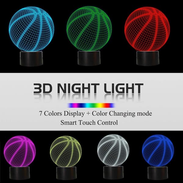 3D Illusjonslampe, 3D Nattlys for Gutter Jenter Bord Pult L