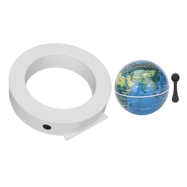 Magnetisk svävande jordglob vit inbyggd LED-lampa frostad struktur 3,3 tum 12V 1A magnetisk svävande jordglob prydnad för leksak