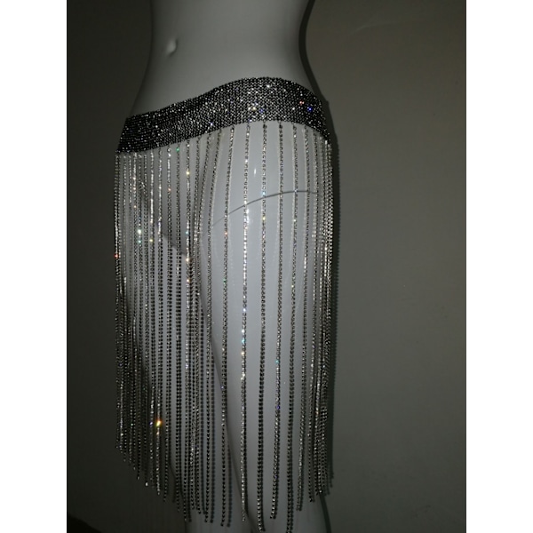 Victray Kristallkroppskedjekjol Rhinestone Midjekedjor Nig