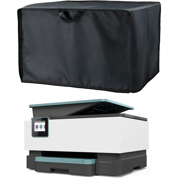 Skriverstøvdeksel for HP/Epson/Canon/Brother trådløse skrivere, 50*45*30CM Universal Case Protector for skrivere, 600D vanntett svart skriverhul