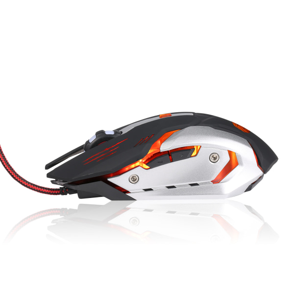Mekanisk spelmus, 7-färgad RGB-bakgrundsbelysning, ergonomisk design