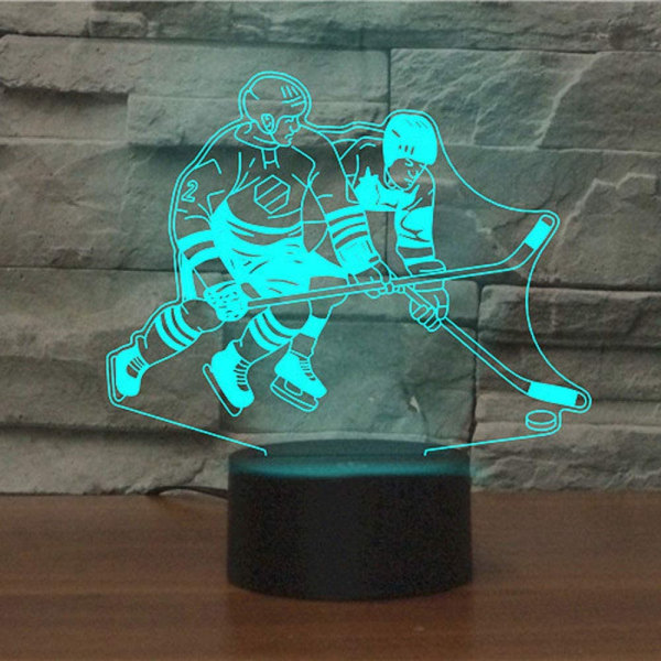 Abstraktiv 3D-spelande ishockey Optical Illusion Night Lig