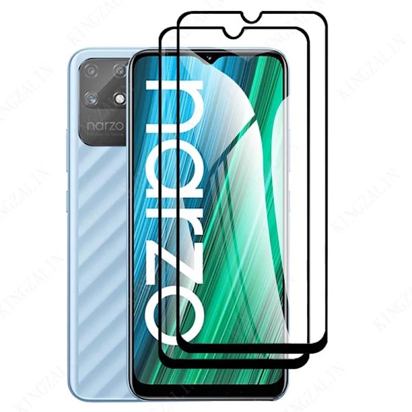 2 st glas för Realme Narzo 30 5G skyddsglas