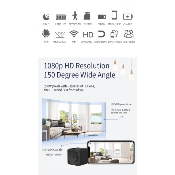 WIFI Pet Camera Baby Monitor HD1080P – Kompakt plug-in inomhus