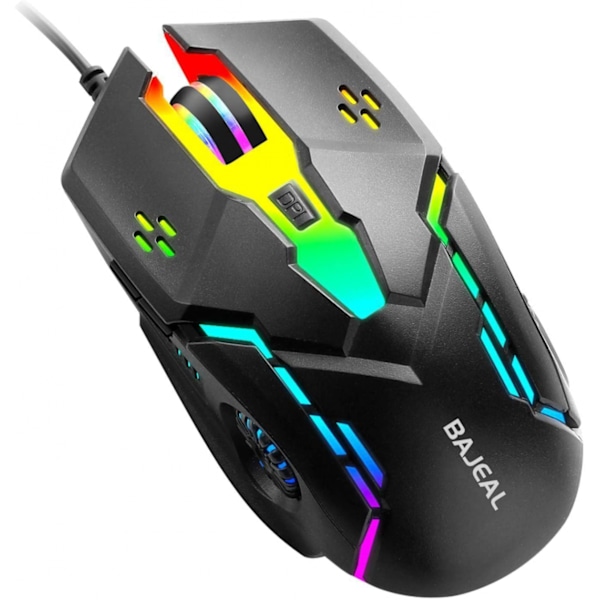 Ljusstark spelmus, trådbunden RGB-bakgrundsbelyst mus, Unive