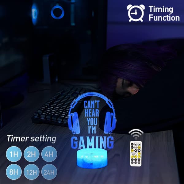 3D Gamepad Nattlampe (3 Mønstre) Spillkontroller Konsoll I