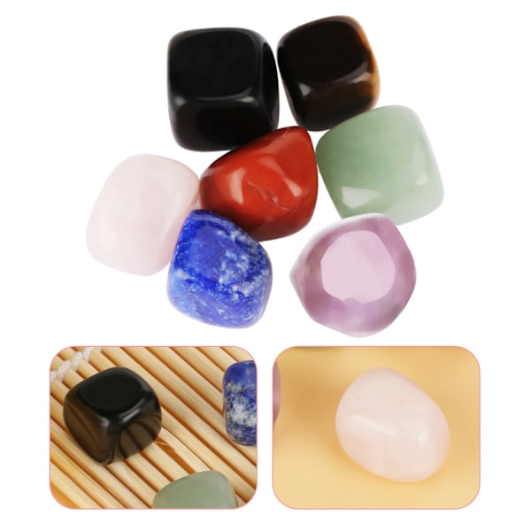 7PCS Naturlig Krystal Healing Tumbled Stones Sæt Yoga Chakraer Energi Stene