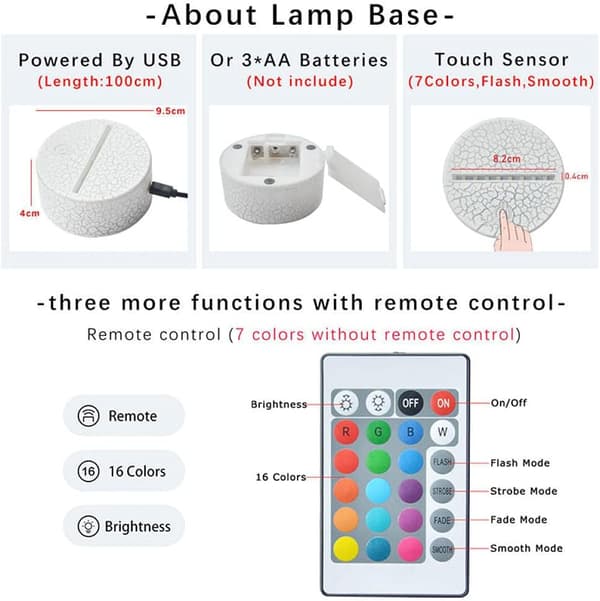 3D Nattlamper for Smartphone Mono d Skrivebordslampe Luffy LED De