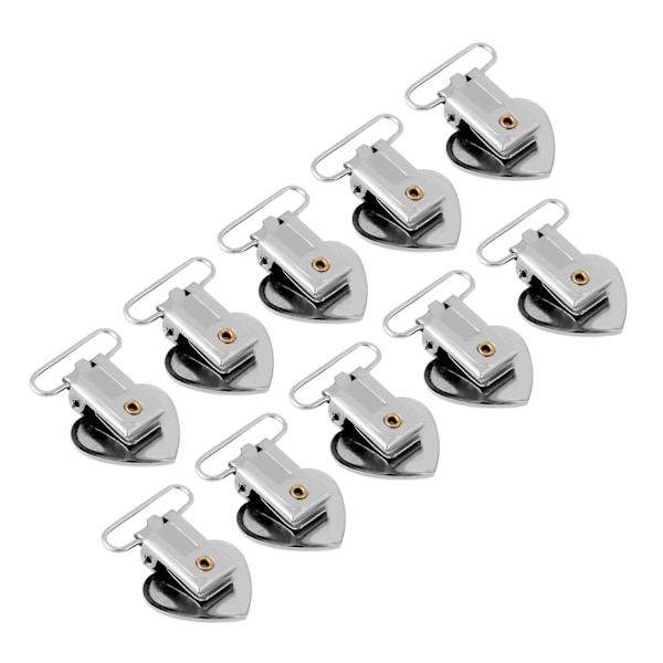 10 stk Metall Hjerteformet Innlegg Smokkholder Suspender Klips for Hjem Håndverk