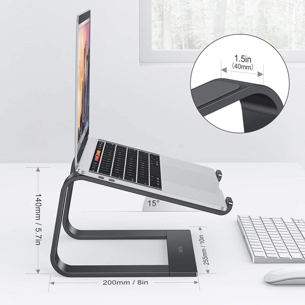 Bærbar computer stand, aftagelig bærbar computer mount, aluminium bærbar computer holder stand til skrivebord, kompatibel med MacBook Air/Pro, Dell, HP, Lenovo og alle bærbare computere (11-