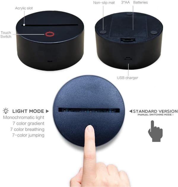 USB 3D Led Natlampe Touch Switch Anime Kotaru Bokuto Figur