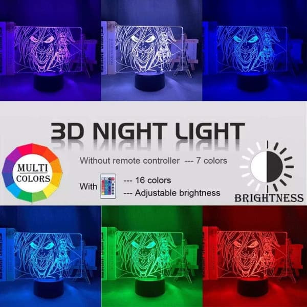 FLYALOE Anime LED-lamppu Levi Ackerman Yövalo Lamppu 3D