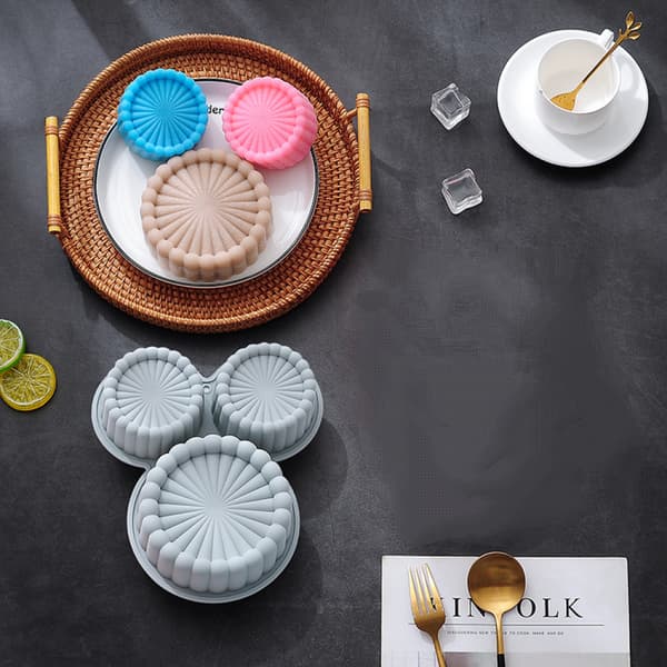 3 cirkulære silikoneforme, 100 Fold Sun Lace Brødkageform