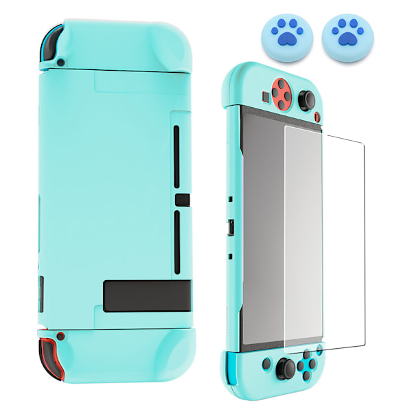 Beskyttende deksel for Nintendo Switch, hard shell-deksel håndholdt grep for Nintendo Switch-konsoll og Joy-Con-kontrollere med 2 tommelstikker en Tem