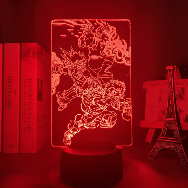 3D nattlampa 3D Illusion Lamp Deku Bakugo Katsuki Led Natt