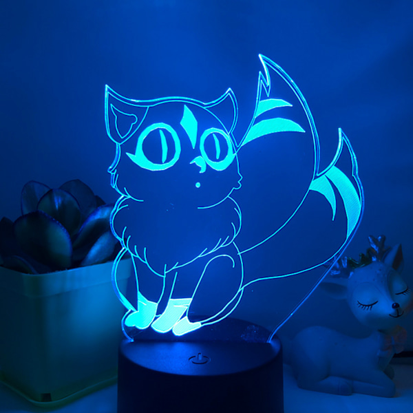 3D LED Natlampe Kirara Håndlavet 3D Illusion