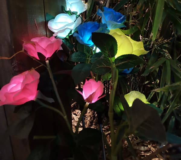 Solcelleblomster Roser Lys Udendørs Have Dekorativ med St 5 Blue A