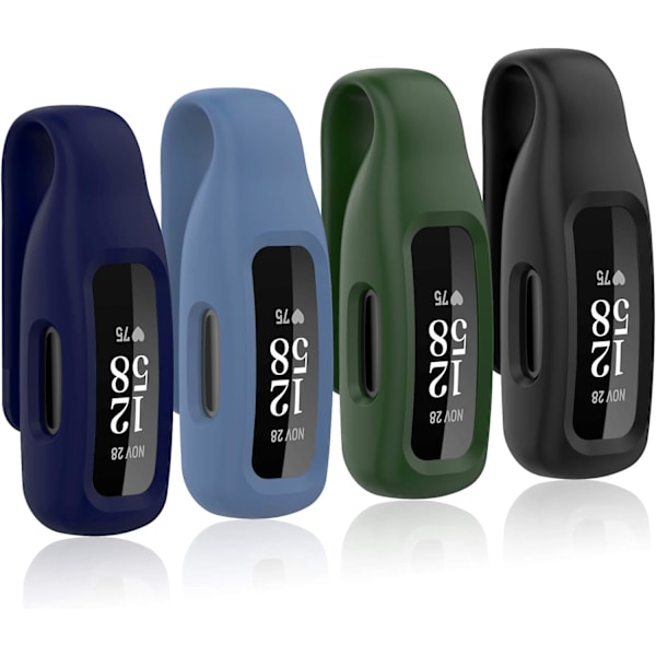 4-pak Clip Case Kompatibel med Fitbit Inspire 2, Blødt Silikone Clip Spænde Tilbehør Udskiftning til Fitbit Inspire 2