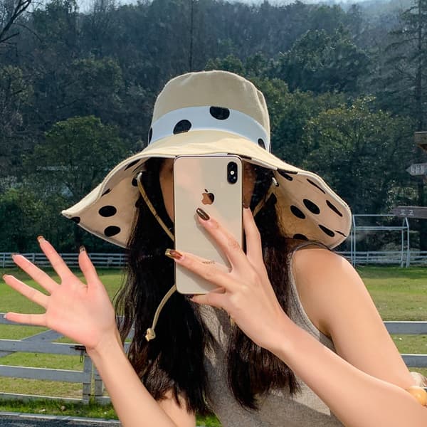 Dame Bredskygget Solhat Foldbar Slap Hat Vendbar Sum Beige