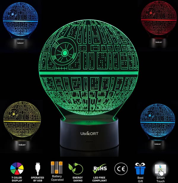 3D Lampe Illusion Dødsstjerne Star Wars Lampe, Unik Fødselsdagsstjerne