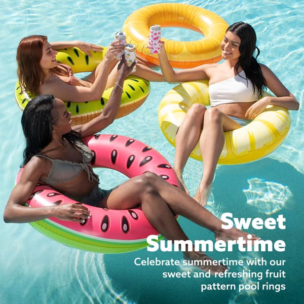 Mångsidig 4-pack uppblåsbara ringar för familjepoolfester, simringar och strandleksaker, rolig sommardesign Fruit