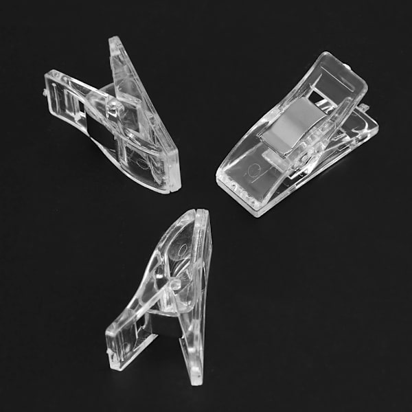 20 st plastklämmor för quiltning, sömnad, stickning, tygbindning, nålarbete (transparent)