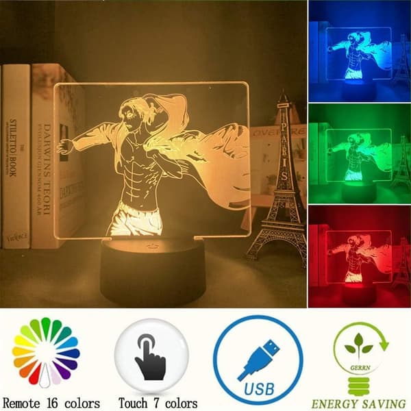 Titan Cool Eren Jaeger 3D Dimmbar LED Nattlys Populær A